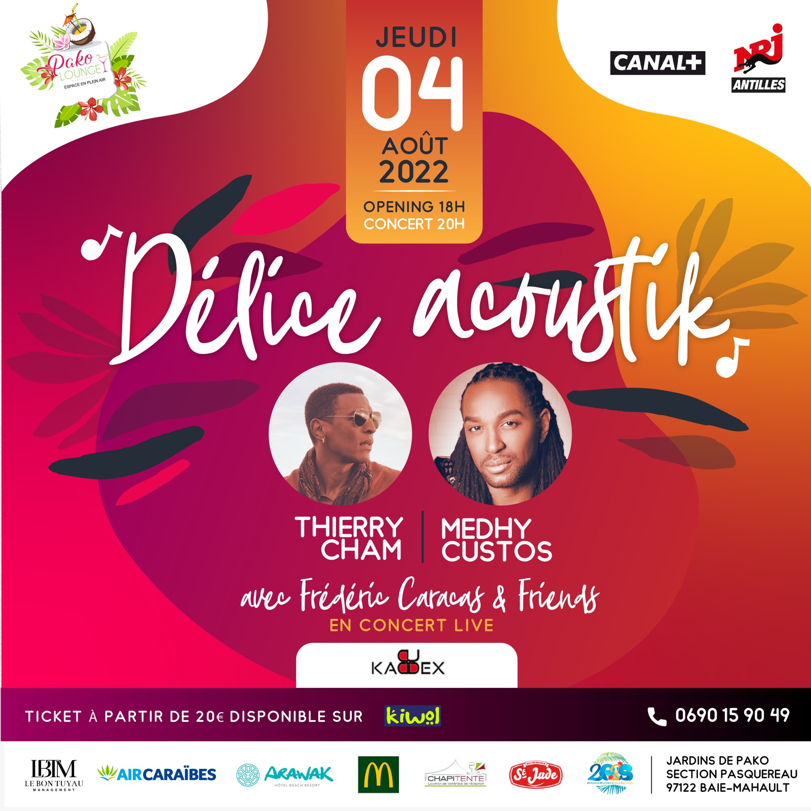 Affiche : THIERRY CHAM & MEDHY CUSTOS - JEUDI 04 AOUT 2022 - PAKO LOUNGE