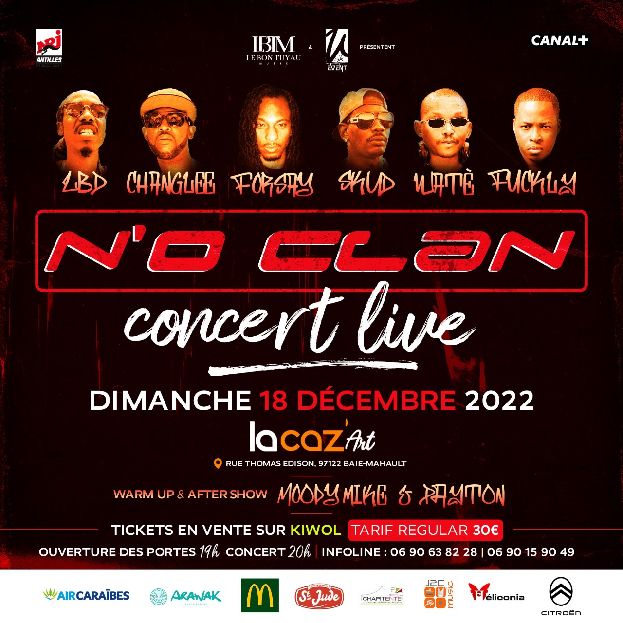 Affiche : N'O CLAN - DIMANCHE 18 DÉCEMBRE 2022 - À LACAZ'ART