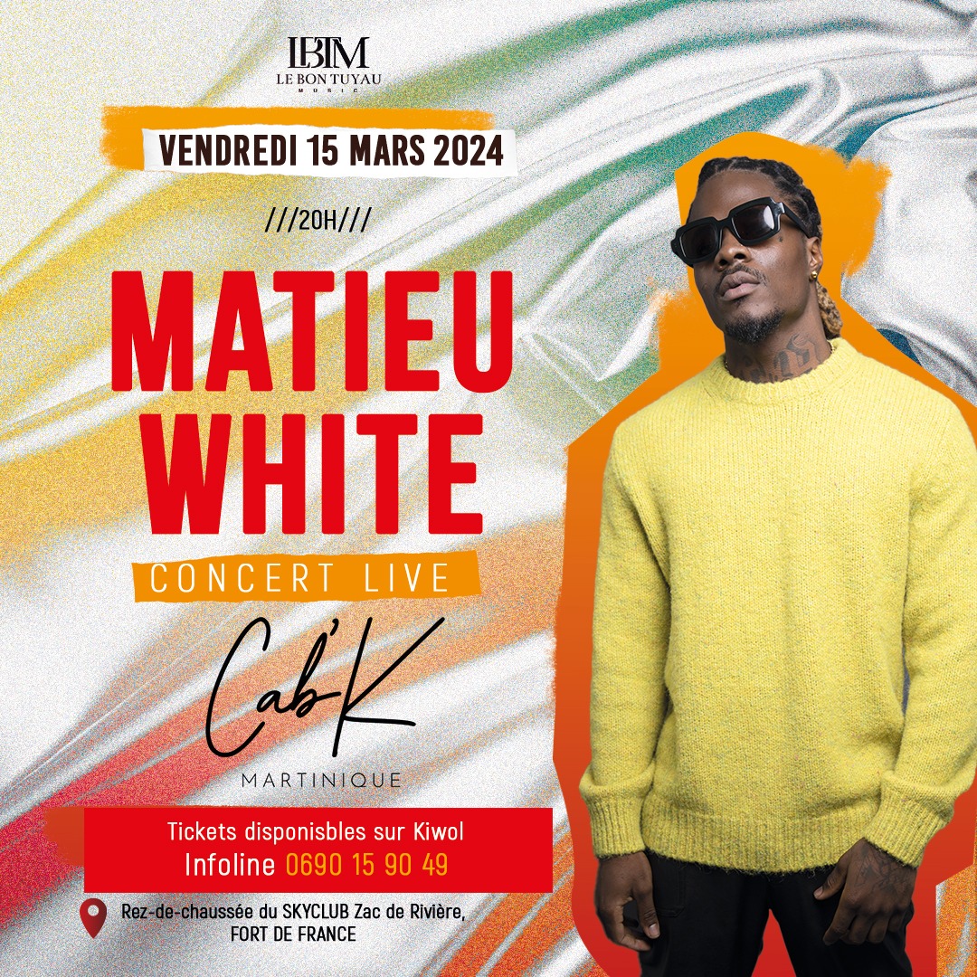 Affiche : MATIEU WHITE EN CONCERT LIVE