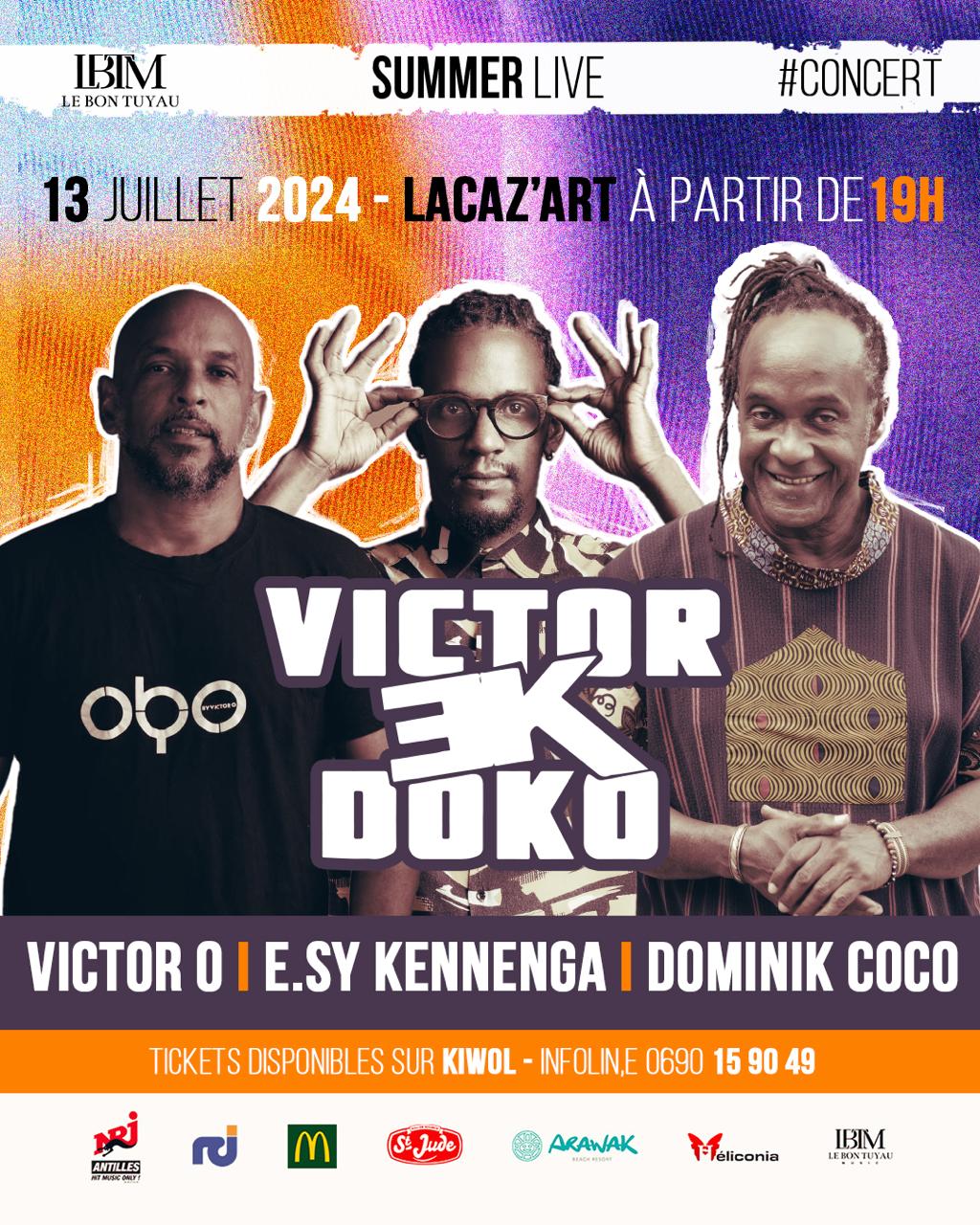 Affiche : Victor O - E.sy Kennenga - Dominik Coco - Concert Live