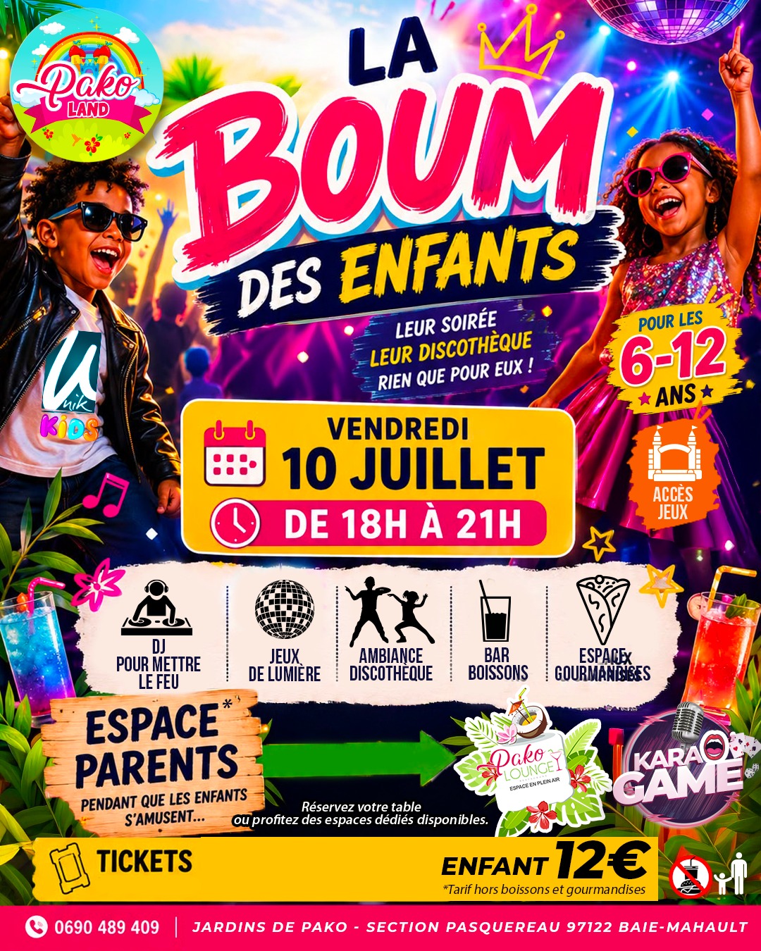 Affiche : LA BOUM DES ENFANTS - PAKO LAND