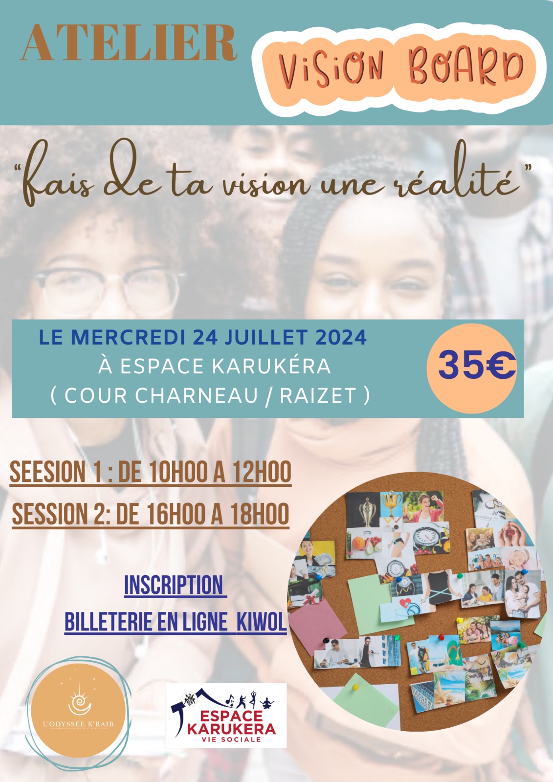 Affiche :  Atelier Vision Board Matin ou Après midi 