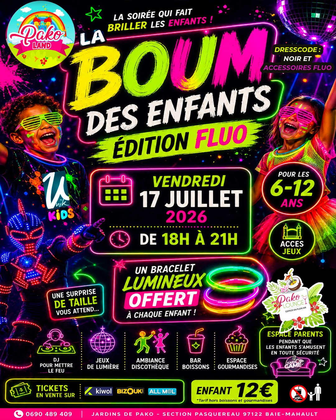 Affiche : LA BOUM DES ENFANTS - EDITION FLUO - PAKO LAND