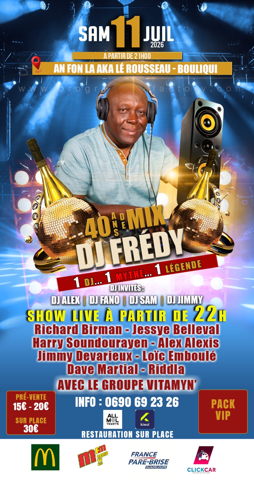 Affiche : DJ FRÉDY 40 ANS DE MIX