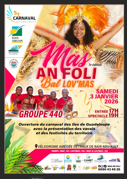 MAS AN FOLI - 3 janvier 2026 - VELODROME AMEDEE DETRAUX, Guadeloupe