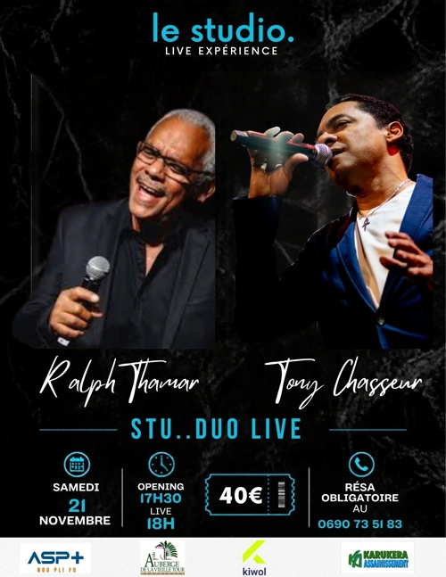 Affiche : RALPH THAMAR & TONY CHASSEUR LIVE AU STUDIO