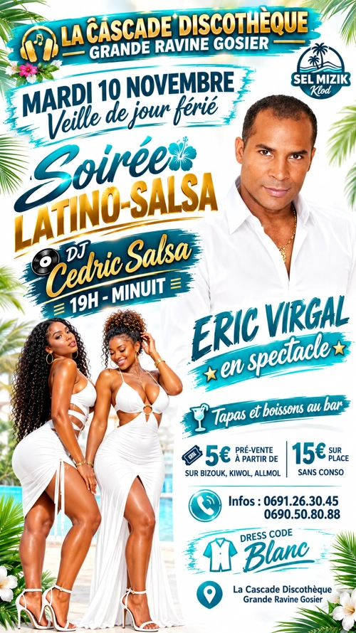 Affiche : Salsa, Latino + After Mi La Zouk Ka Ba'Y édition Eric Virgal